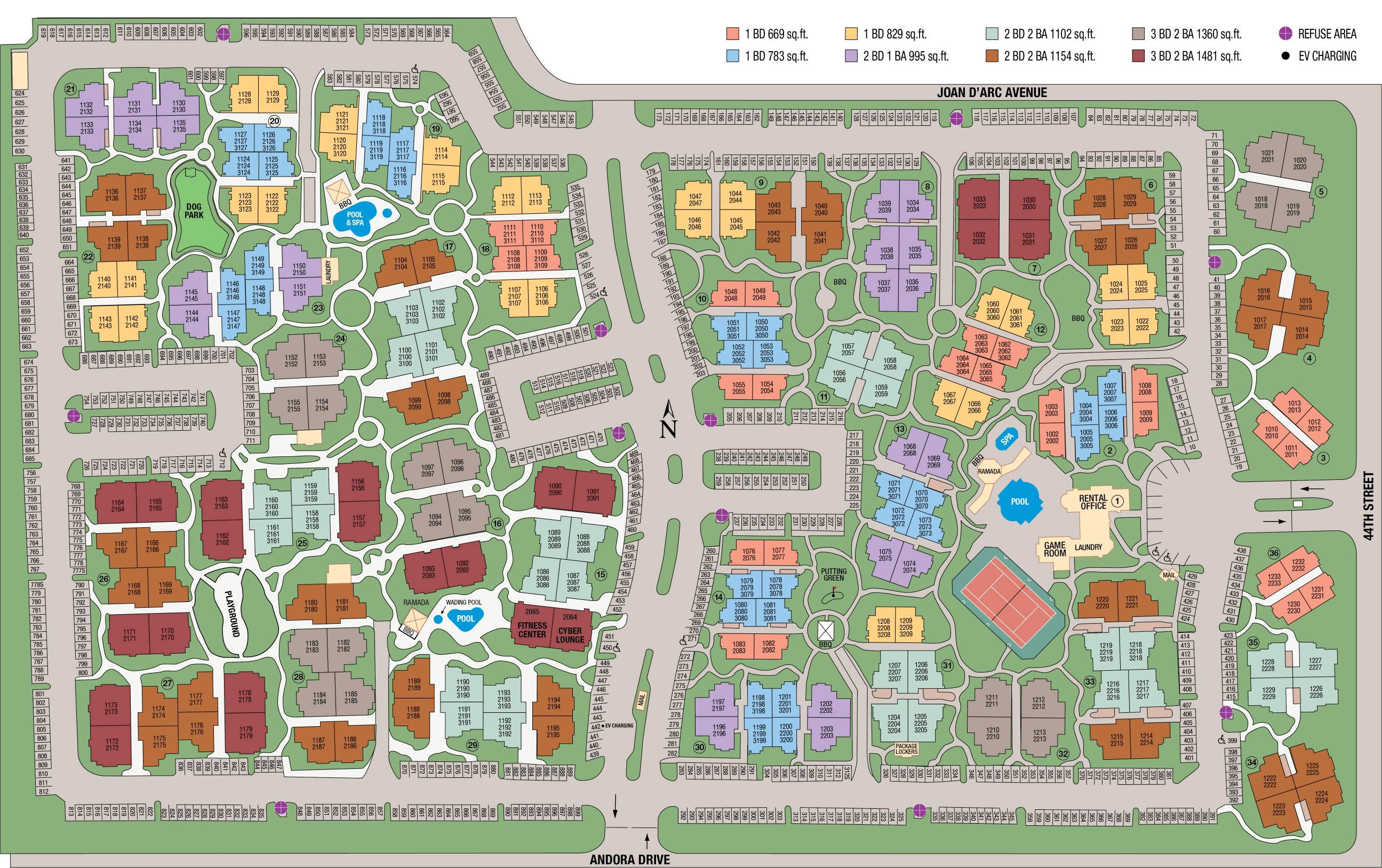 Site map of The Palisades in Paradise Valley in Phoenix, AZ