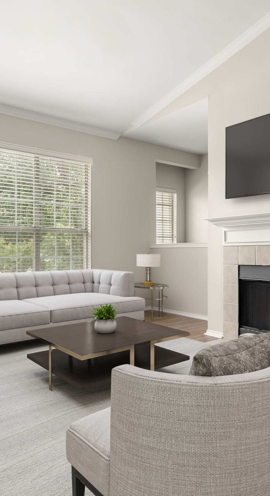 White quartz countertops at Breckinridge Point Apartments in Richardson, Texas