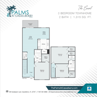 Three Bedroom, The Coral Townhome, at The Palms at Casselberry in Florida