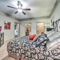 Cozy bedroom at Grand Villas Apartments in Katy, Texas