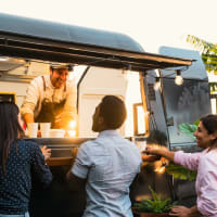 Food cart near Torrey Pines Apartment Homes in West Covina, California