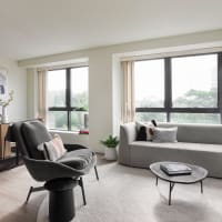 Cozy living room at Neponset Landing in Quincy, Massachusetts