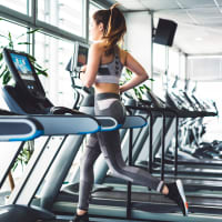 Resident exercising at Harbortown Apartments in Orlando, Florida