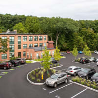 Spacious parking area at The Falls at 124 Water in Leominster, Massachusetts