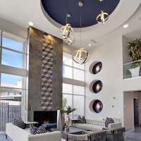 Clubhouse with fireplace at  Ninety Degrees in Phoenix, Arizona