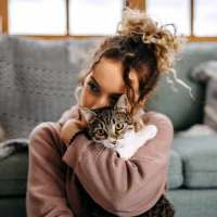 Happy cat loved by its owner at The Haven At West Melbourne in West Melbourne, Florida