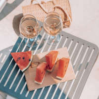 Watermelon and cold drinks at Fountains at Forestwood in Fort Myers, Florida