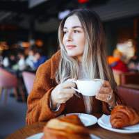 Woman in a cafe near Eagle Ridge in Hobbs, New Mexico