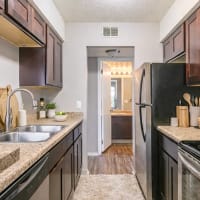Beautiful upgraded kitchen spaces at Runaway Bay in Lansing, Michigan with no breed or weight restrictions.