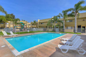 Swimming pool at Royal Village Apartments in San Diego, California