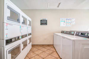 Laundry center at Strada Apartments in Orange, California