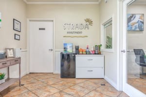 Interior leasing office at Strada Apartments in Orange, California