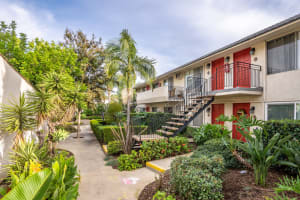 Tropical environment at North Pointe Villas in La Habra, California