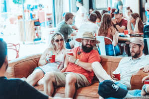 Residents at a party at Martin Flats in Nashville, Tennessee