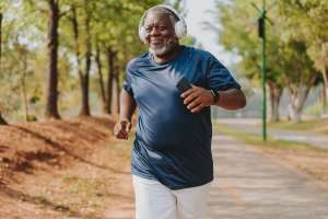 A resident jogging at a park near Grapeland Apartments in Grapeland,Texas