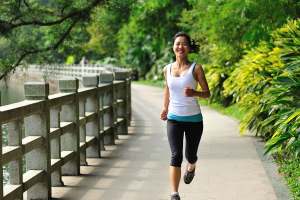 Resident running in park near Gable Hills in Tulsa, Oklahoma