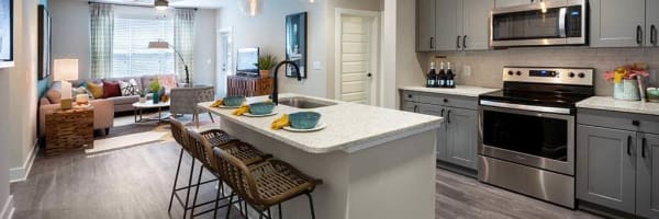 Kitchen area with nice countertops at Revel Ballpark in Atlanta, Georgia