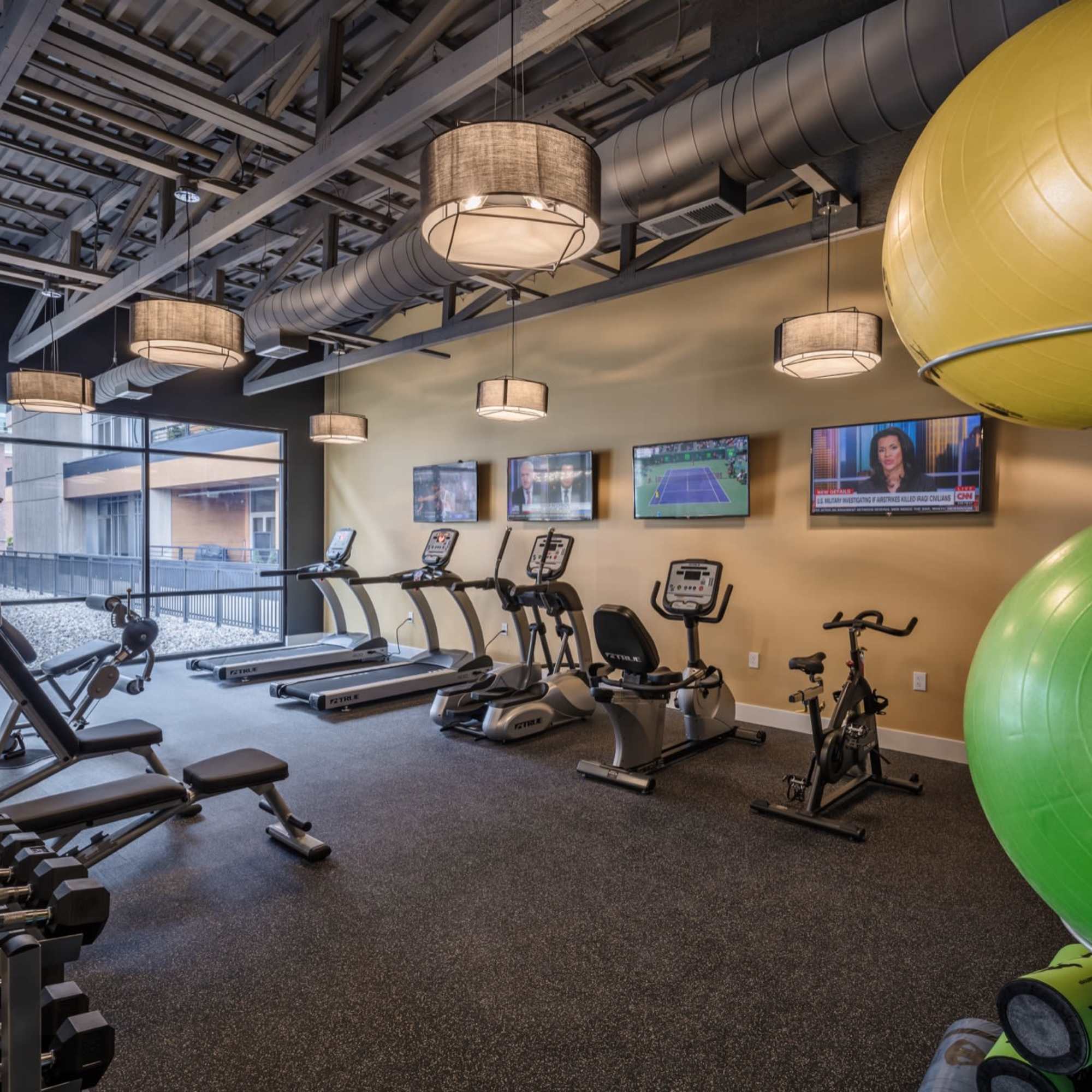 Large windows with natural light at 223 E Town in Columbus, Ohio