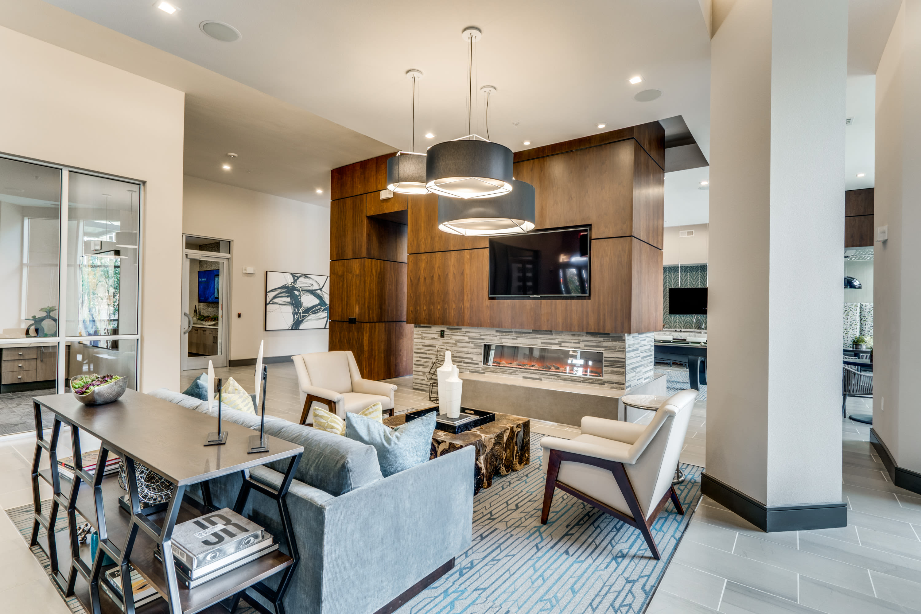 Wood-style flooring at 801 LasCo in Irving, Texas