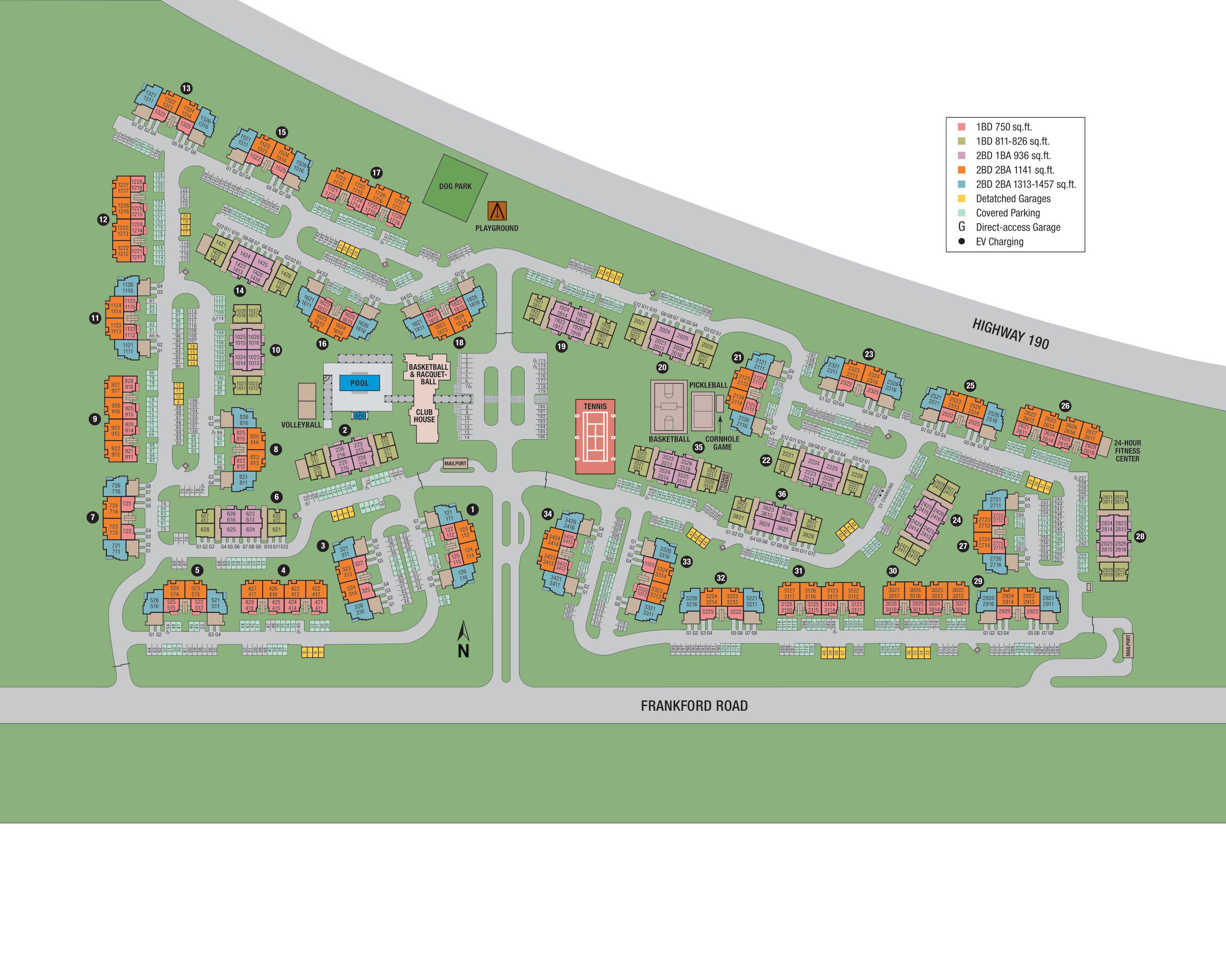 Site map of Estates on Frankford in Dallas, TX