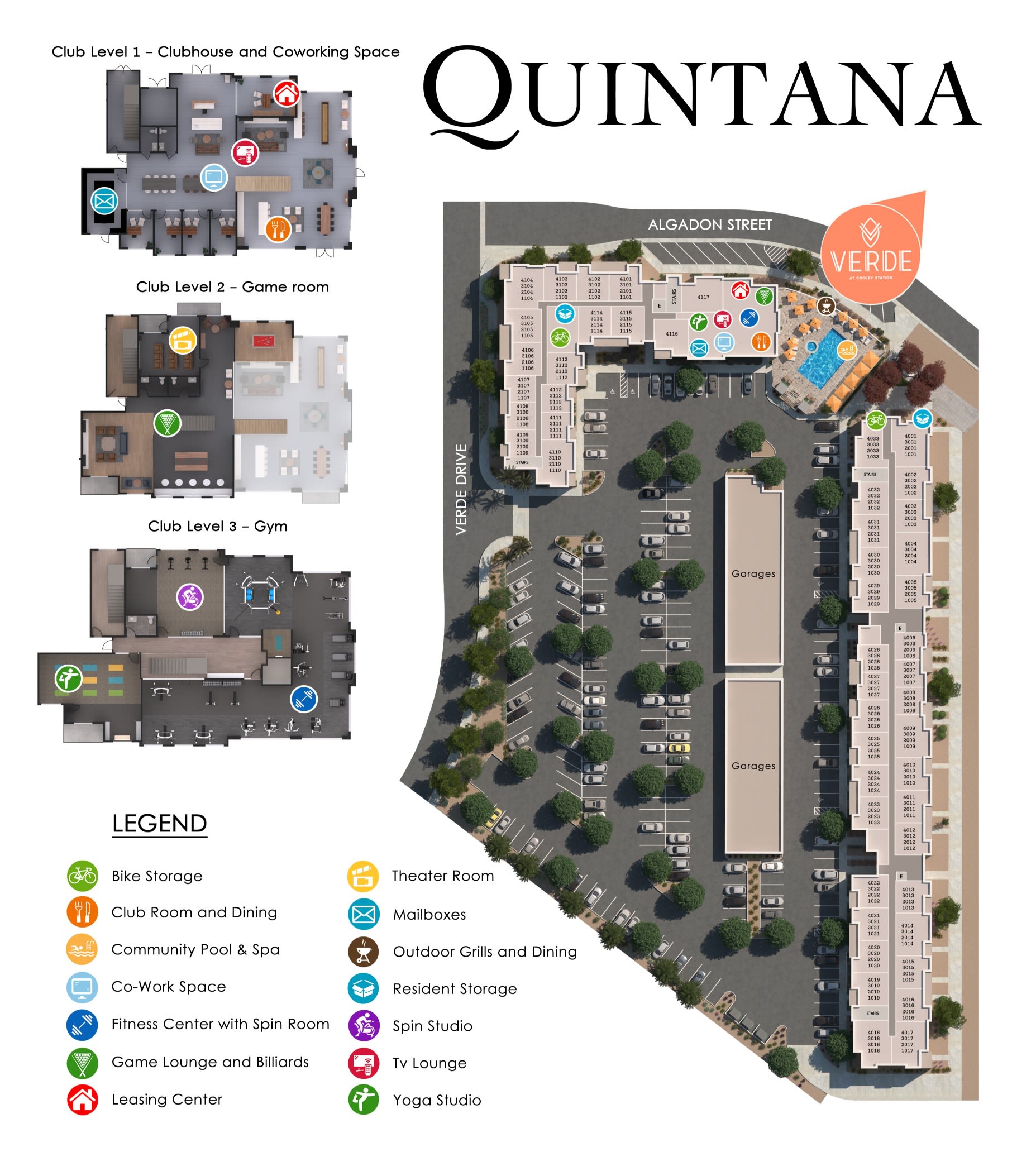 Community map of Quintana at Cooley Station in Gilbert, Arizona 