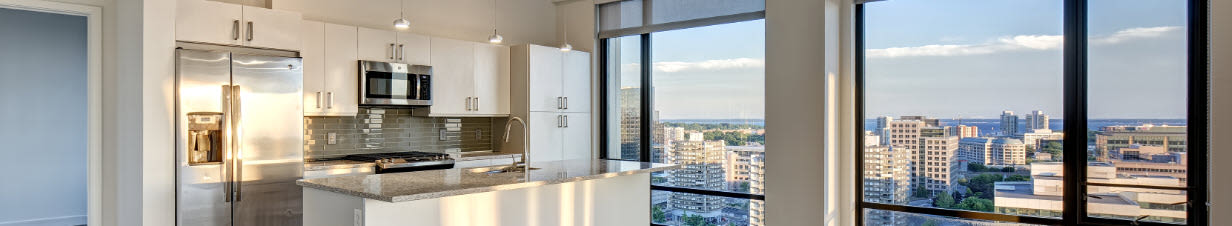 Kitchen in Penthouse Apartments at Vela on the Park in Stamford, CT