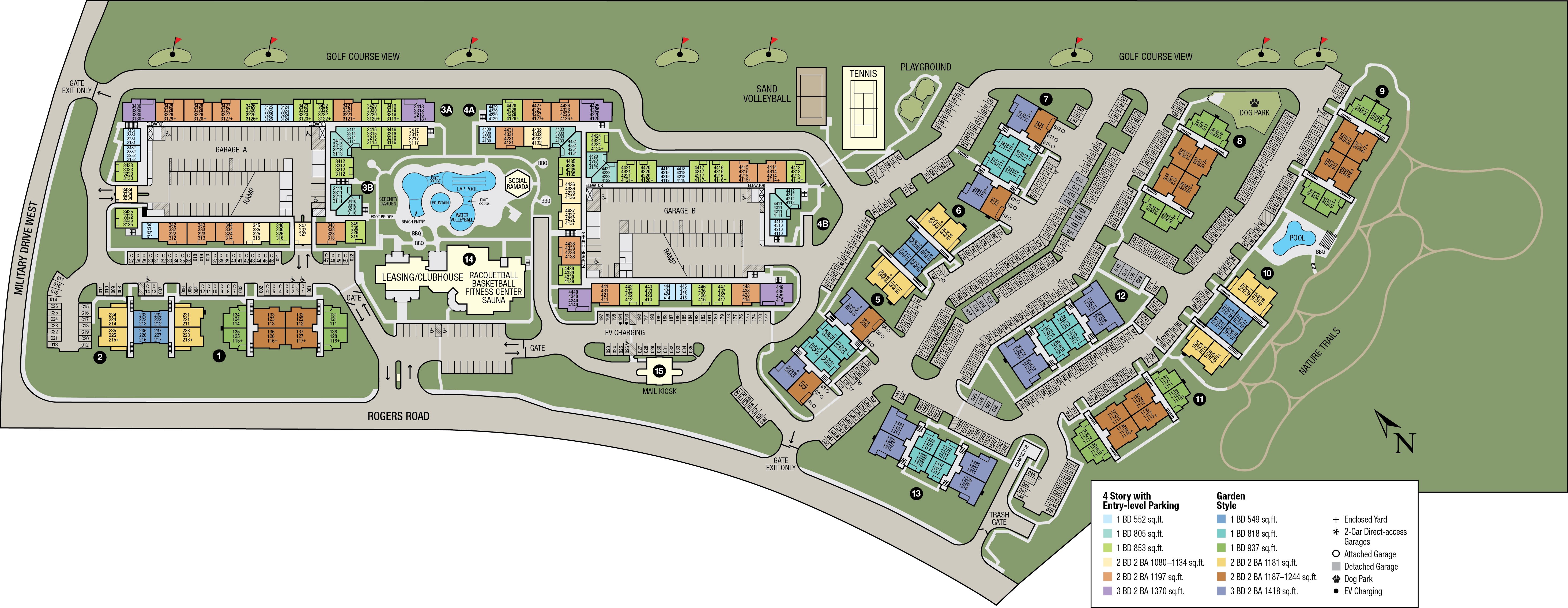 Site map of Villas in Westover Hills in San Antonio, TX