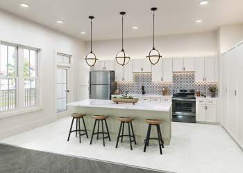 Community kitchen at Cypress Creek at Stoney Ridge in Del Valle, Texas