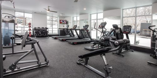 The 24-hour fitness center at The Hardison in Salt Lake City, Utah