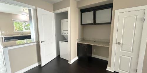 Kitchen area with cabinets at Montecito Villas in Sacramento, California