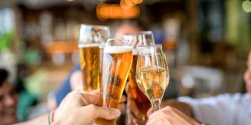 Residents enjoy drinks in bar near Ashgrove Farms Townhomes in Nicholasville, Kentucky