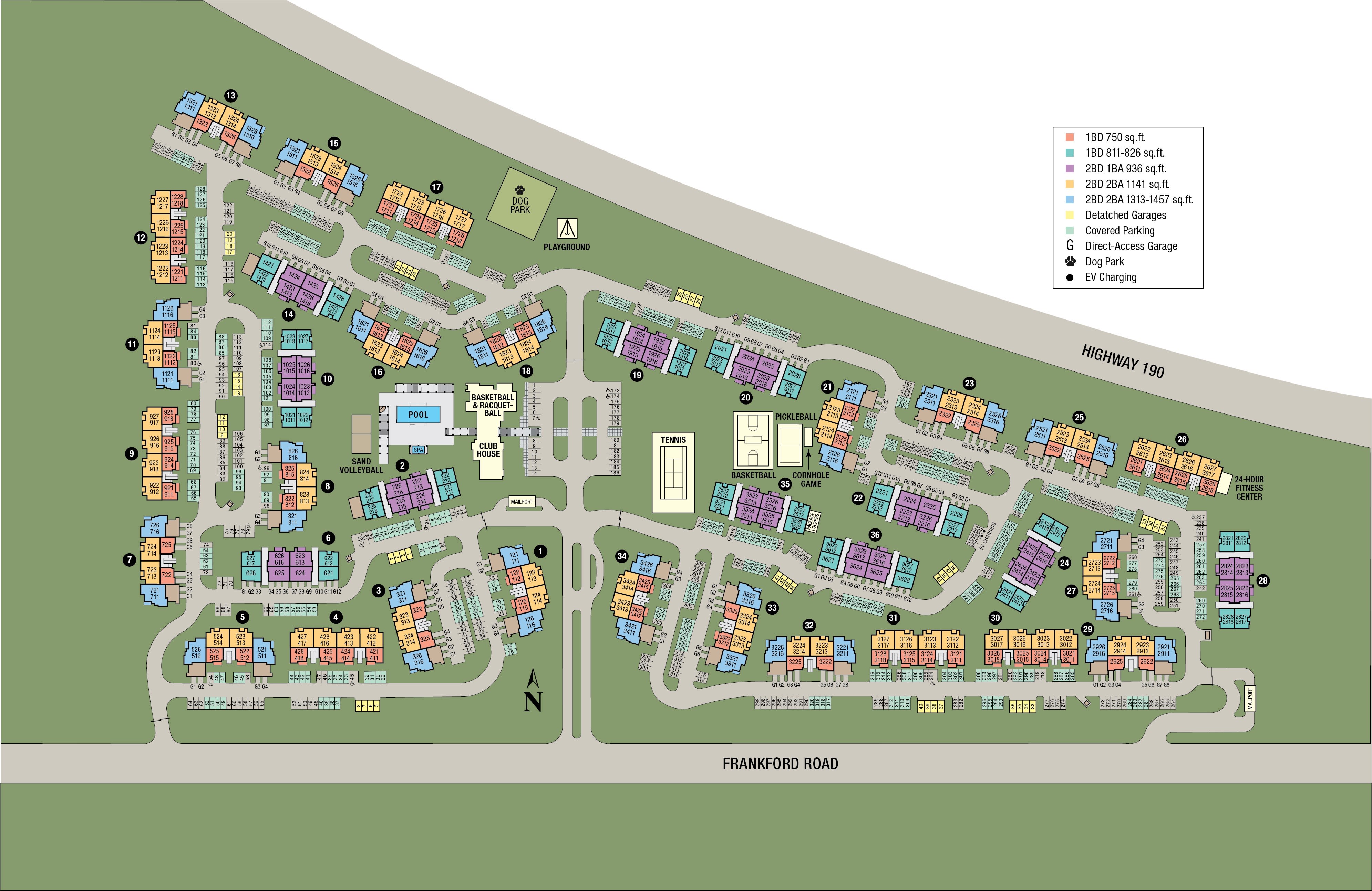 Site map of Estates on Frankford in Dallas, TX