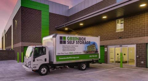 Moving truck at Greenbox Self Storage.