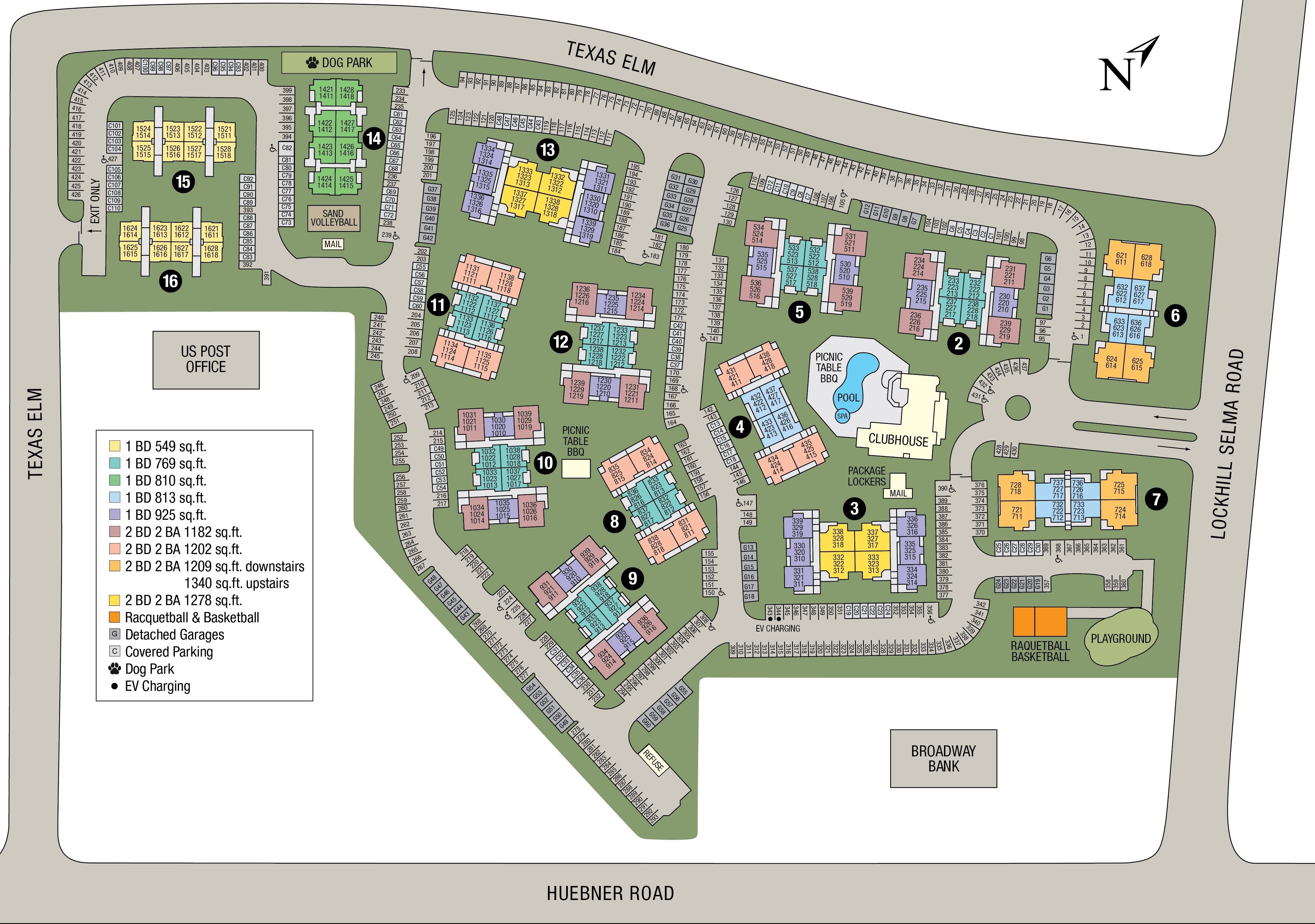 Site map of The Lodge at Shavano Park in San Antonio, TX
