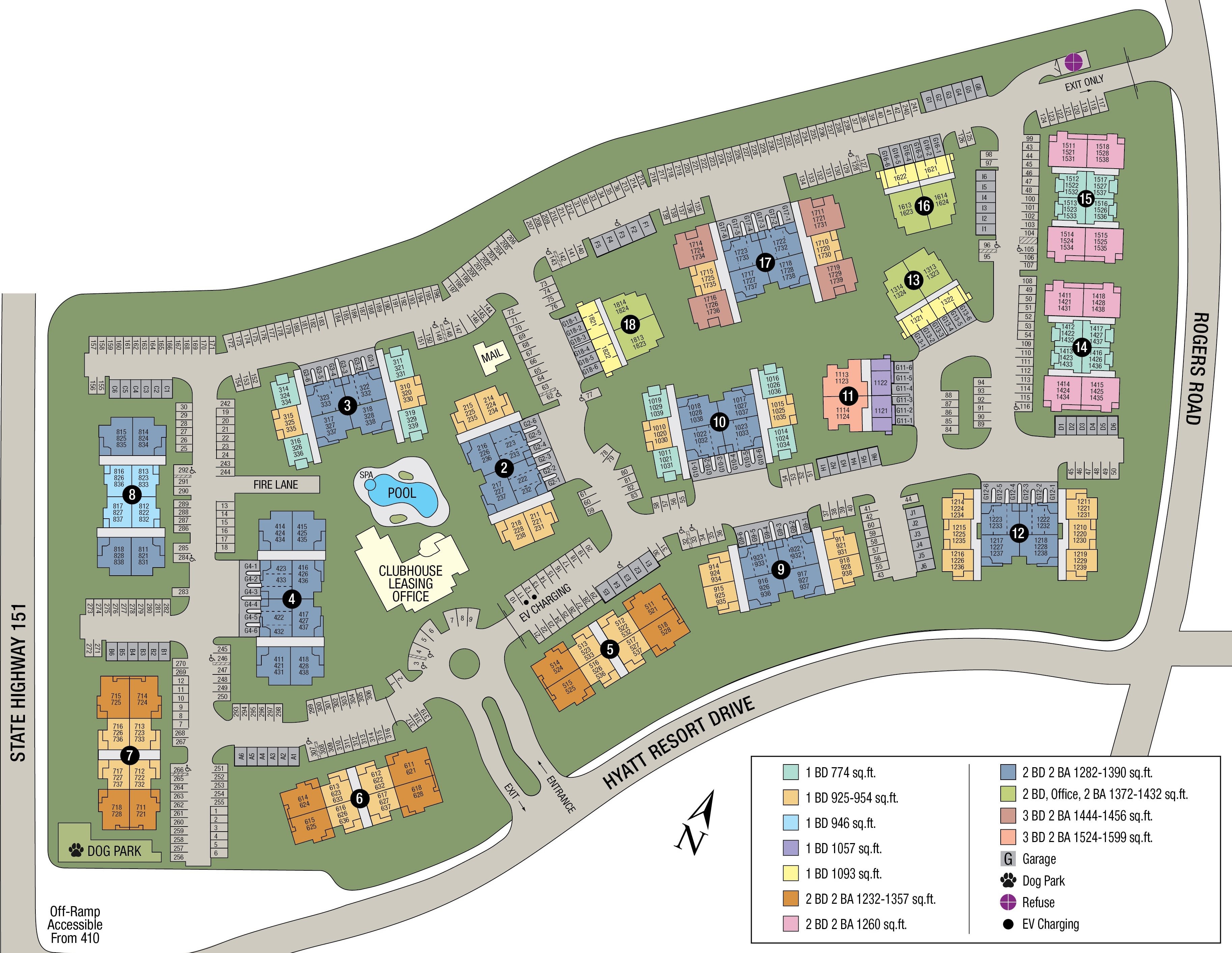 Site map of The Lodge at Westover Hills in San Antonio, TX