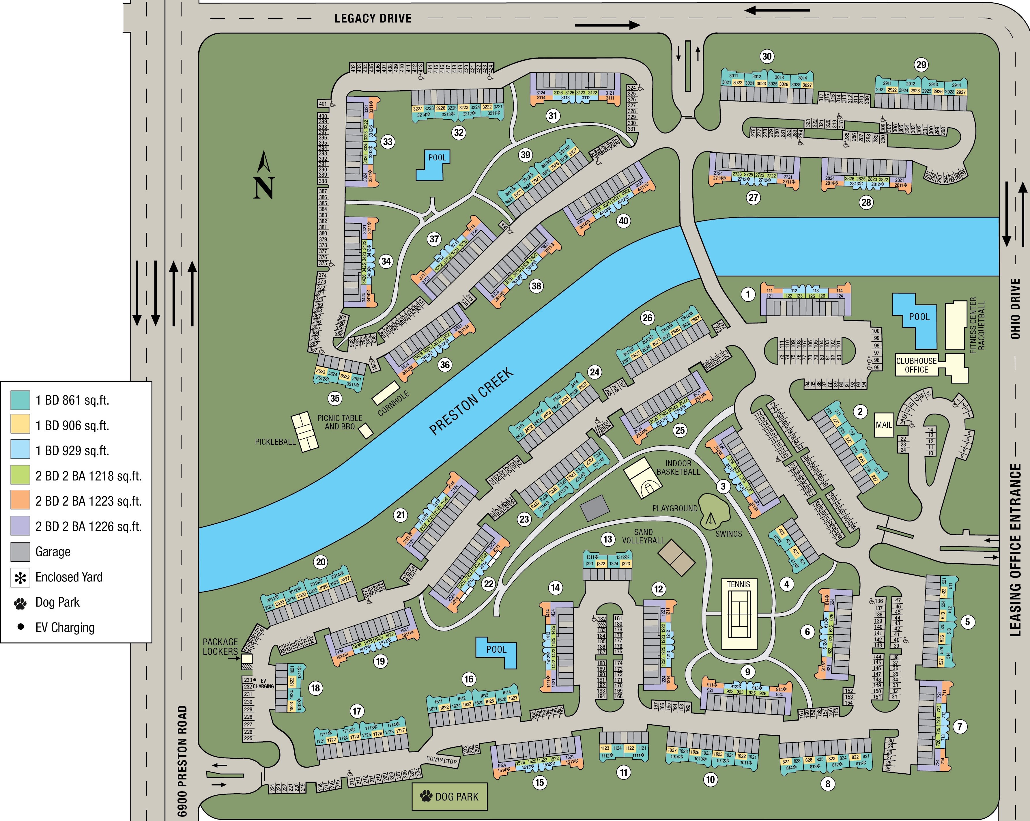 Site map of Villas of Preston Creek in Plano, TX