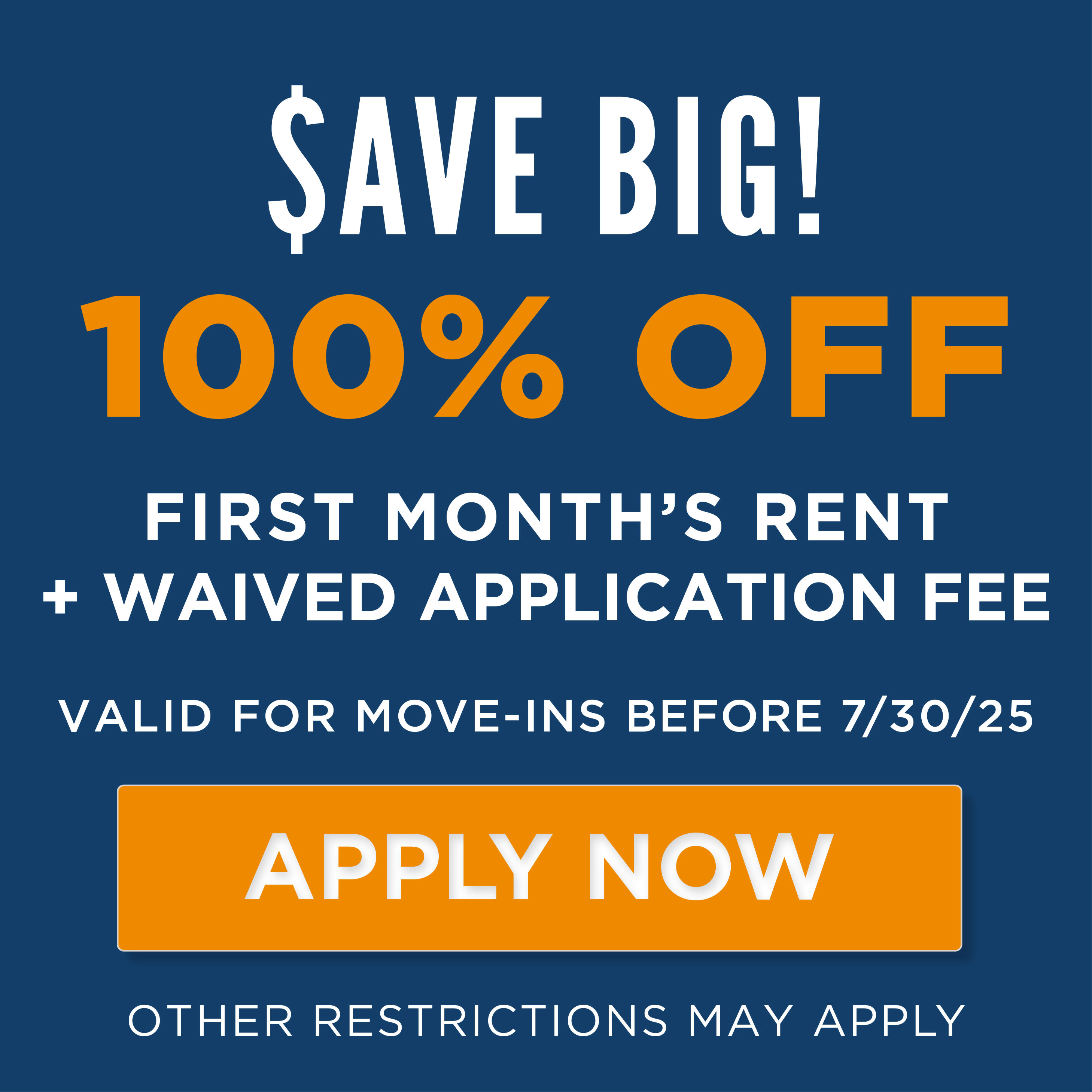 Limited time: 1 month free rent and $0 application fee - contact office for details!