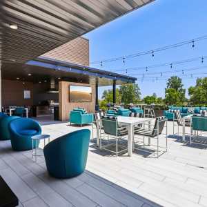 Outdoor lounge at Zinc 1501 in Sacramento, California