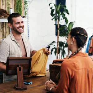 Retail space with friendly interaction at Pomona Apartments in Ocala, Florida