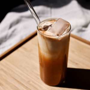 Iced coffee in a glass at Pomona Apartments in Ocala, Florida