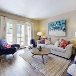 Bright Living room  at Wasatch Club Apartments in Midvale, Utah