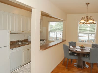 Spacious kitchen with modern conveniences at Village Green Apartment Homes