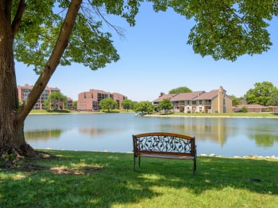 Beautiful sunset above Regency Lakeside Apartment Homes in Omaha, NE