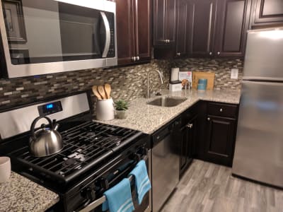 Modern kitchen at apartments in Philadelphia, Pennsylvania