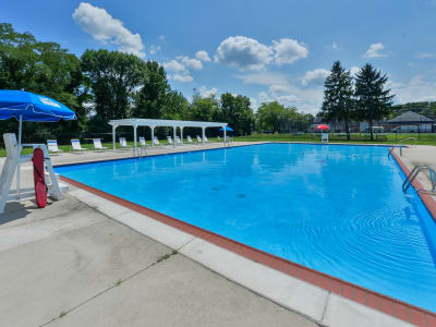 Spacious swimming pool at apartments in Maple Shade, New Jersey