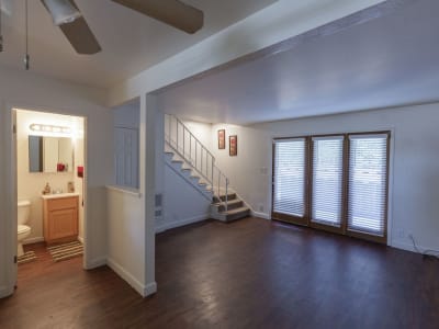 Townhouse with wood-style flooring at Washington Townhomes in San Lorenzo, California