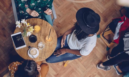 Residents getting drinks together near Amador Apartments in Hayward, California