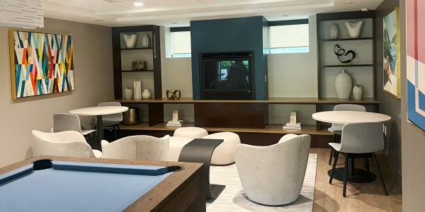 Beautiful clubhouse with Pool Table at Camelot Court in Brighton, Massachusetts