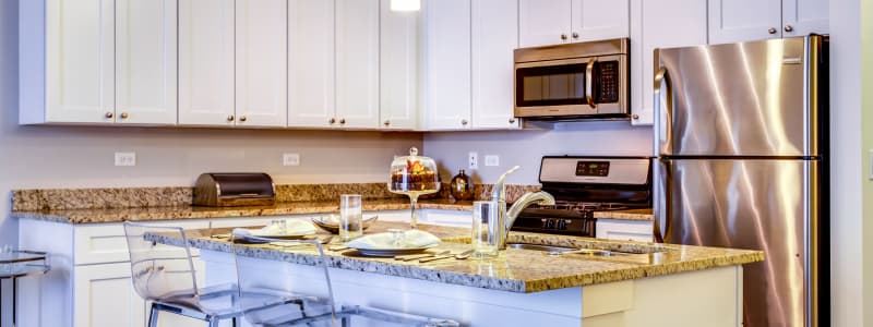 Stainless steel appliances at The Oaks Of Vernon Hills in Vernon Hills, Illinois