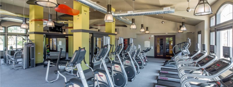 Spin bikes and treadmills at The Grove Somerset in Somerset, New Jersey